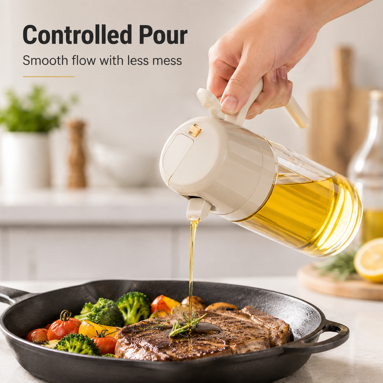 2-in-1 Glass Oil Spray Bottle