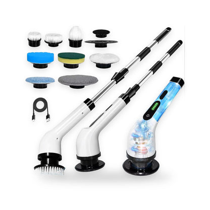 Cordless electric spin scrubber